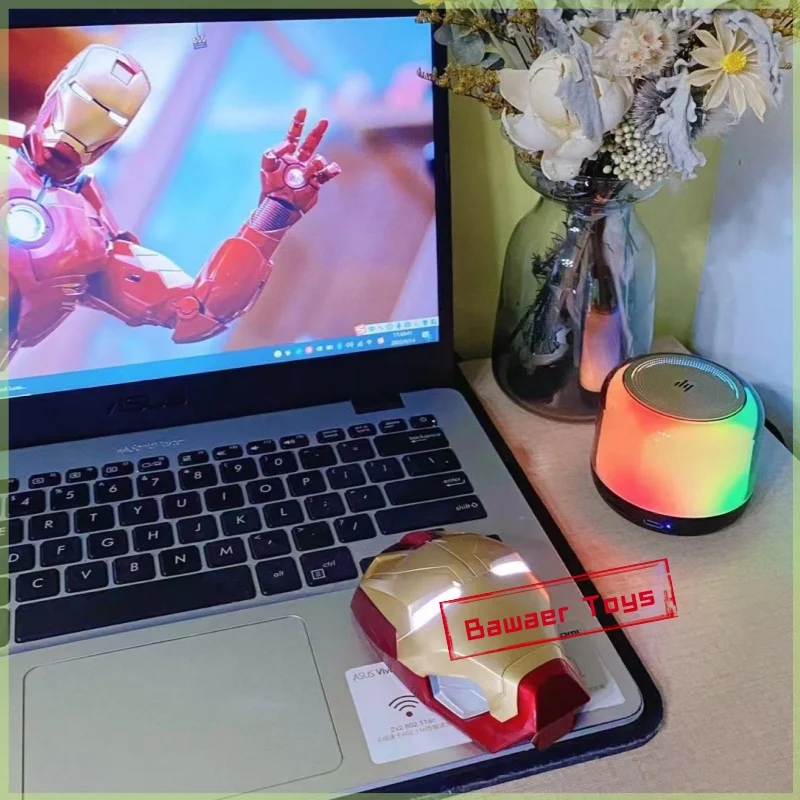 

Genuine Marvel Iron Man Creative Wireless Mouse Convenient Silent Dedicated For Gaming Boys' Laptops Universal Office Mouse Gift