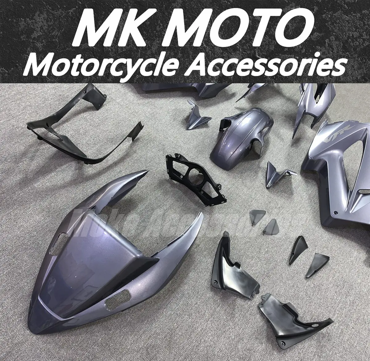 Motorcycle Fairings Kit For Vfr800 2002 2003 2004 2005 2006 2007 2008 2009 2010 2011 2012 Bodywork Set Accessories Silver Gray