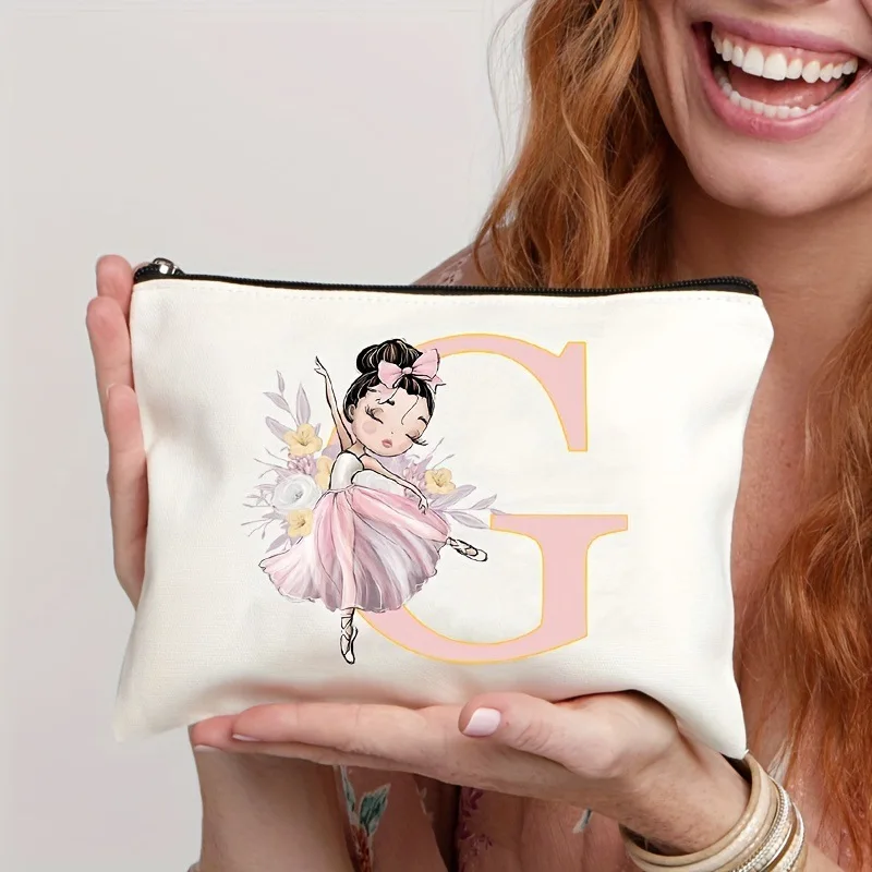 Storage Bags, Coin Purses, Ballet Dancer 26-letter Style Toiletries, Makeup Bag, Travel Bags  Makeup Pouch