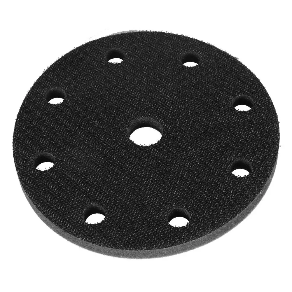 Tampone di interfaccia in spugna morbida a 9 fori Tamponi abrasivi da 6 pollici 150 mm Disco di supporto Dischi abrasivi con gancio e anello per lucidatrice
