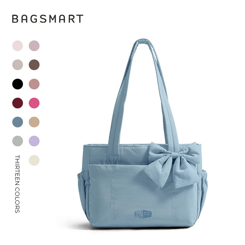 BAGSMART Tote Bag in drie maten Meerdere zakken Gezwollen handtas Casual schoudertas Puffer Tote Bag met grote capaciteit