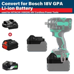 for Hitachi Drill Battery Adapter for Bosch 18V GBA Li-ion Battery BAT607 BAT609 BAT619 Converter to for Hikoki 18V Power Tools