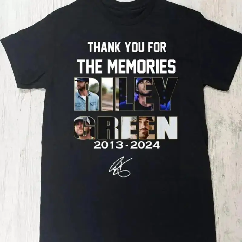Riley Green Thank You For The Memories 2013 2024 Black T Shirt Bl1216