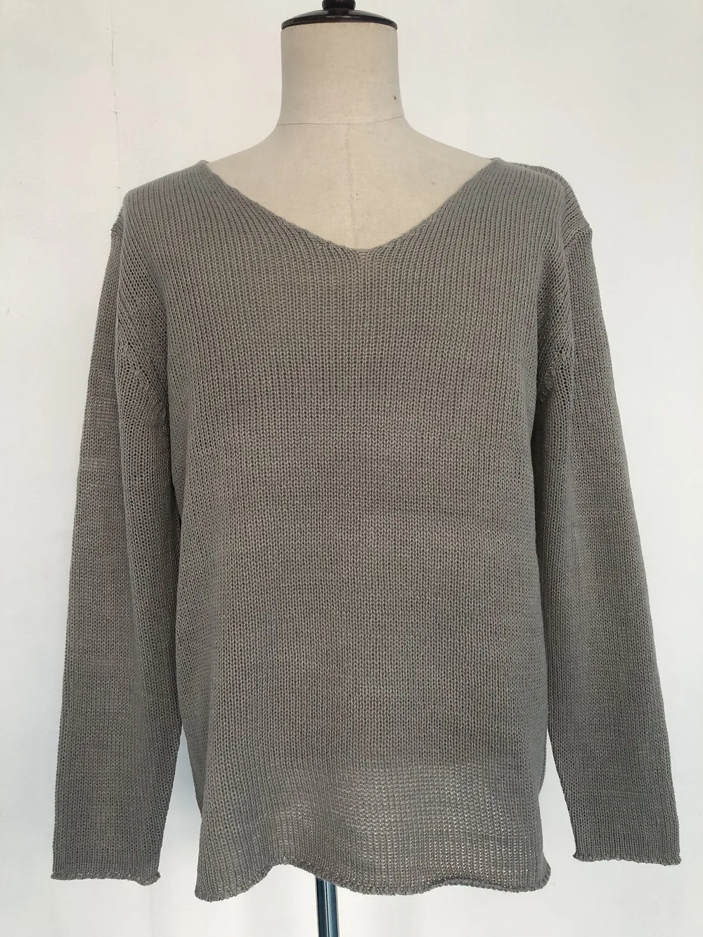 Männer 2025, Winter, übergroßer Pullover, schwerer Strickpullover mit V-Ausschnitt, langärmelig, einfarbig, lässig, warm, lockere Passform, Alltagskleidung, Herren – Detail 13