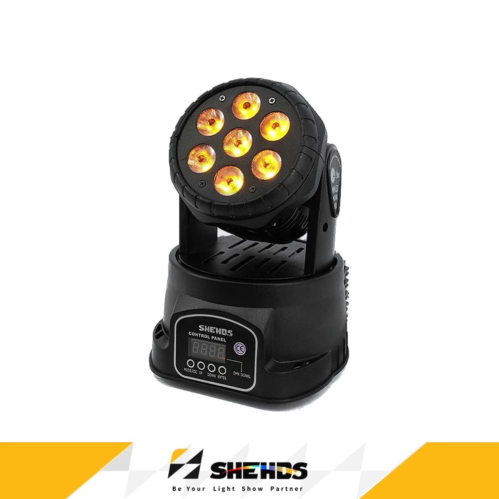

SHEHDS LED DJ Disco Lighting 7X12W RGBW/7x18W RGBWA+UV Moving Head Stage Wash Bar Stage Christmas Effects Light Equipment