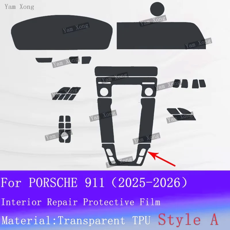 Car Interior Kit Protective For Porsche 911 Gearbox Center Panel Transparent Sticker Navigation Dashboard Screen Scratch Film