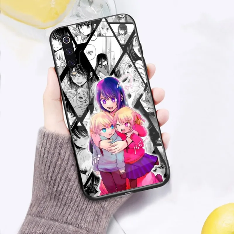 Anime Oshi no ko AI Phone Case for Xiaomi 13 12 11T 10 9 Lite Redmi Note 11 10 10S Pro 9 9A 8 PC Glass Cover Funda Shell