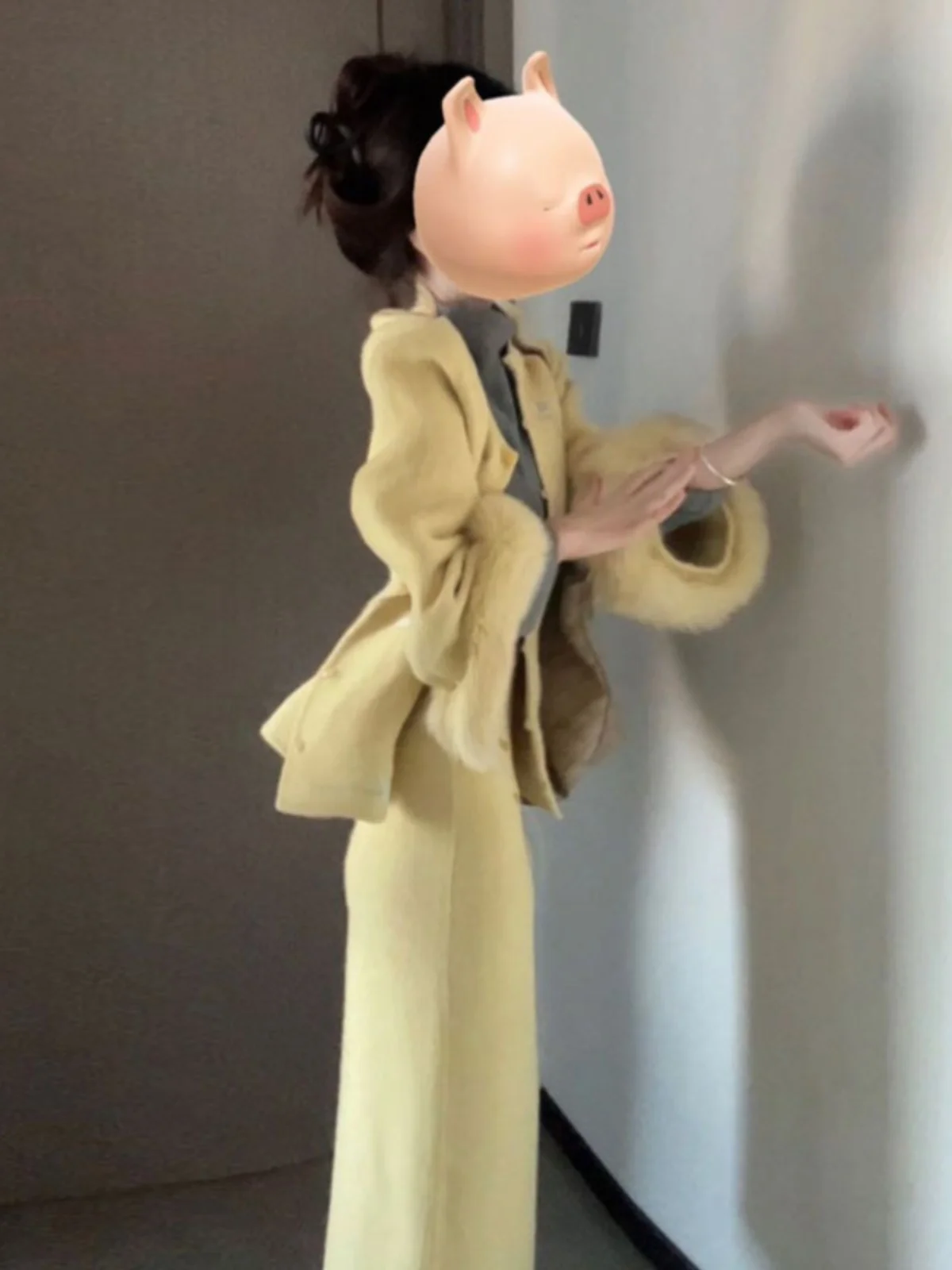 

New Chinese Style Fashionable Woolen Coat And Half Skirt Set Retro High-End Two-Piece Suit Comfortable Cotton Material Short ...