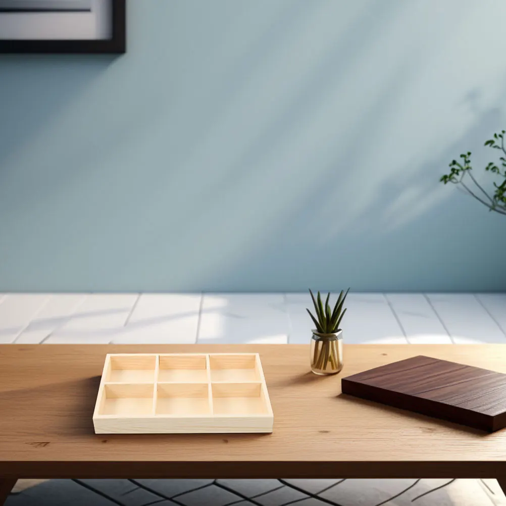 

3Pcs Wooden Organizer Box with Compartments Natural Finish Desktop Storage Tray for Art Supplies Crayons Wood Trays for Crafts