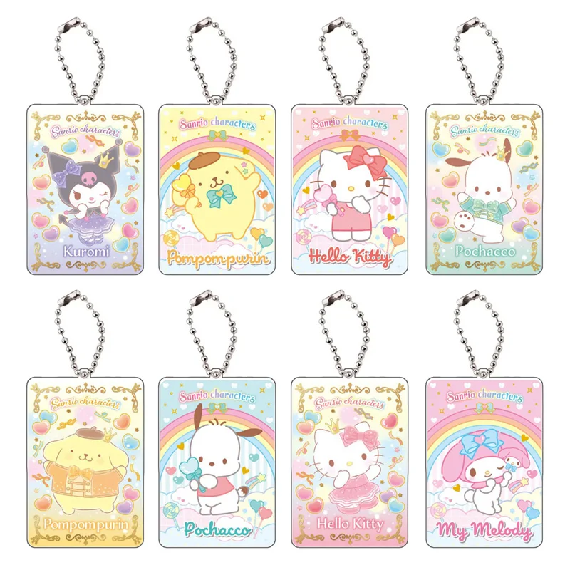 

Коллекционная карточка Sanrio Characters W # Брелок «Hello Kitty», аниме Kawaii Kuromi Cinnamoroll My Melody, акриловый аксессуар для ключей, кулон