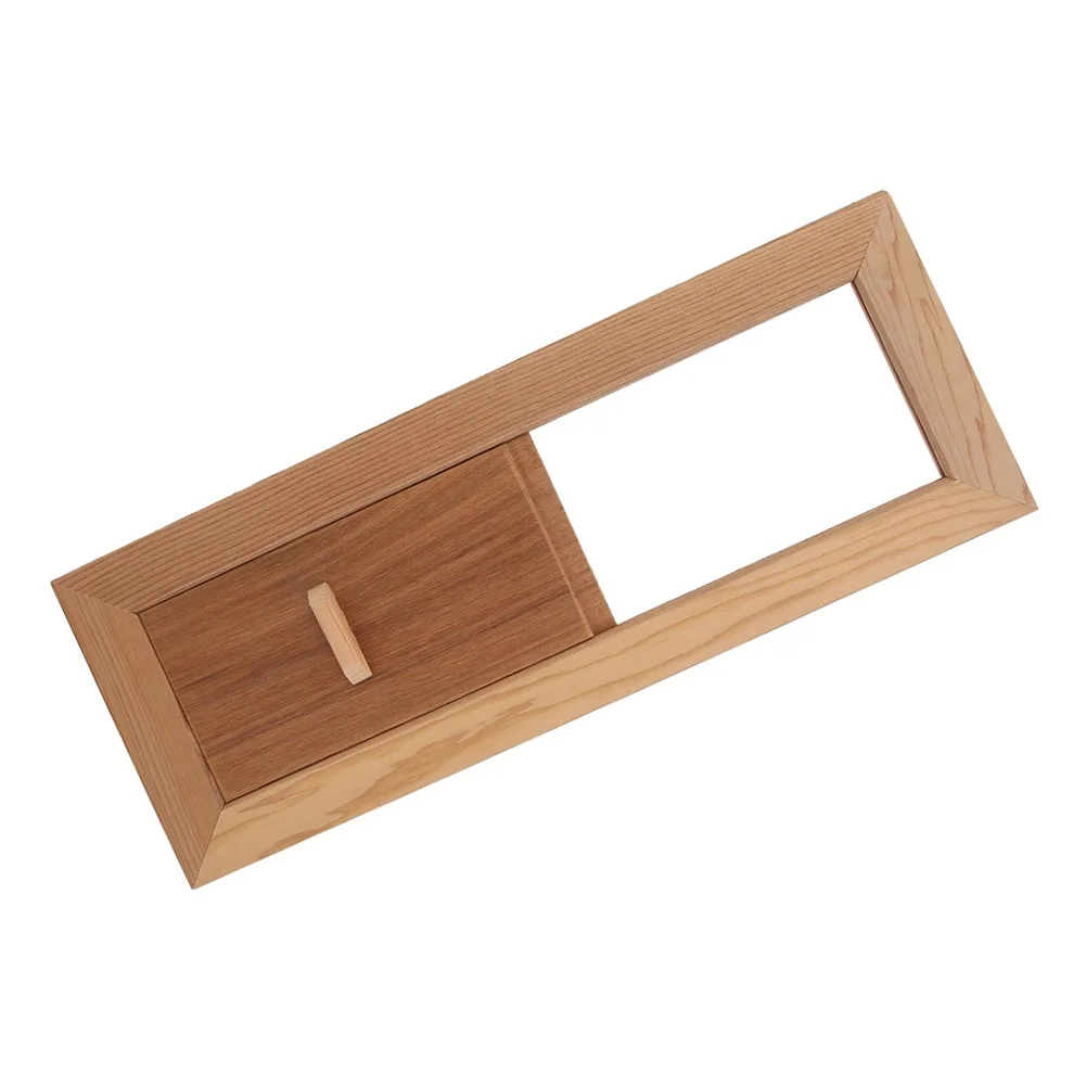 Afbeelding 4: Natuurlijk cederhouten sauna-ventilatierooster, verstelbaar ventilatiepaneel voor luchtcirculatie in sauna- en spa-ruimtes.