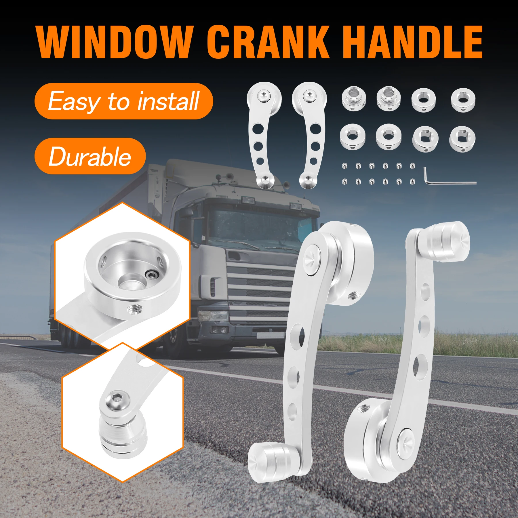 

1SET Window Crank Handle Aluminum Alloy Universal Car Wagon Door Window Crank Handle Replacement Winder Riser Door Accessories