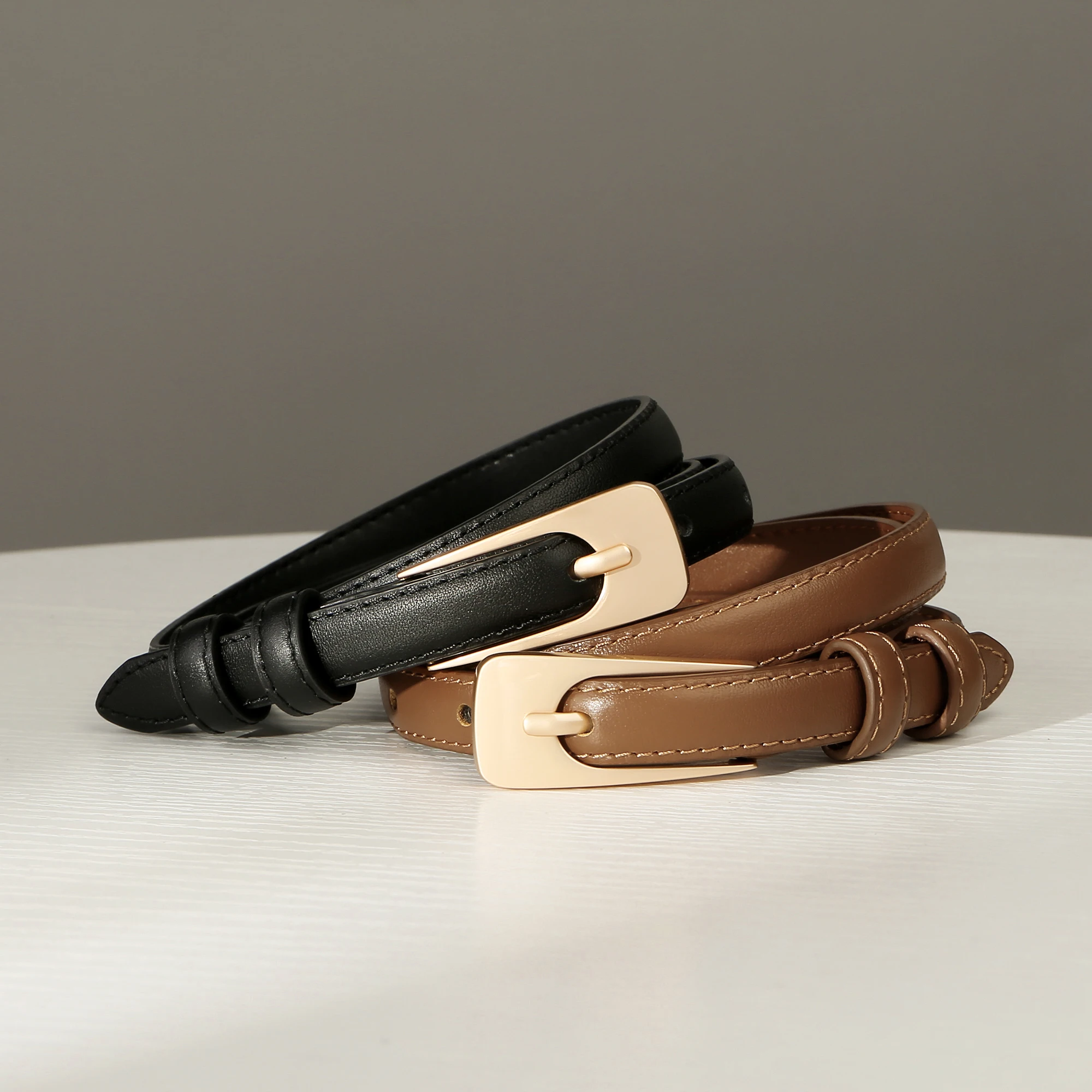 

2026 New Thin Belts for Women Luxury Ladies Skinny Leather Belt Women for Dress Jeans Fashion Waist Belt