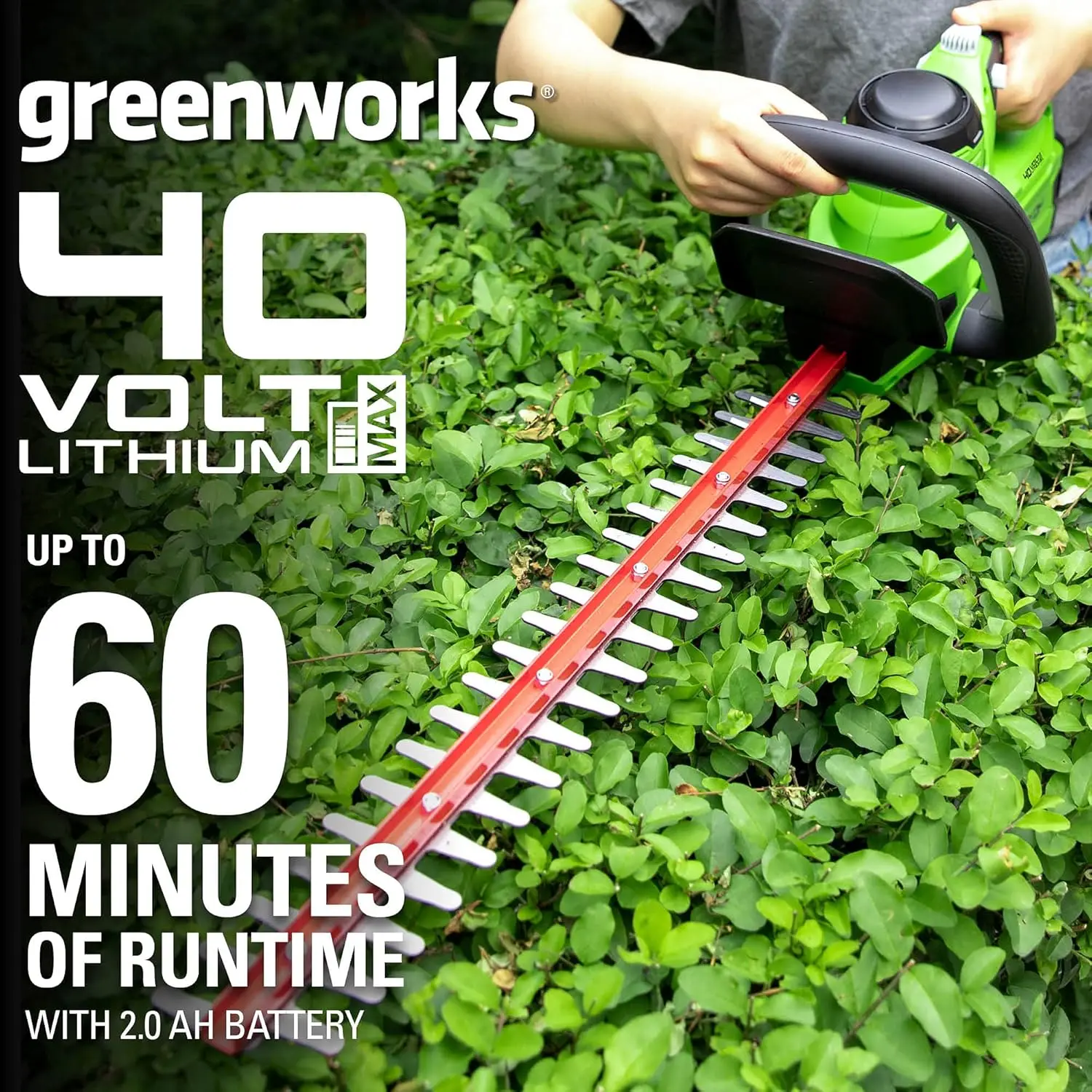 40V 24" Cordless Hedge Trimmer (1" Cutting Capacity), Tool Only