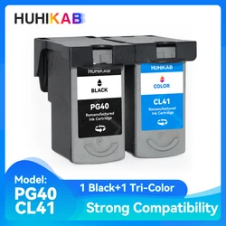 HUHIKAB PG40 Cl41 Ink Cartridge with Clip for Canon PG 40 CL 41 Refillable Ink Cartridge Pixma MP160 MP140 MX300 iP1800 iP1200