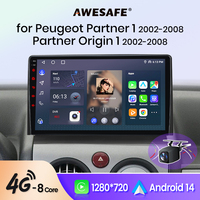 Wireless CarPlay for Apple Android Auto Car Radio GPS for Peugeot Partner 1 2002-2008 origin 1 Multimedia RDS 4G WiFi Screen