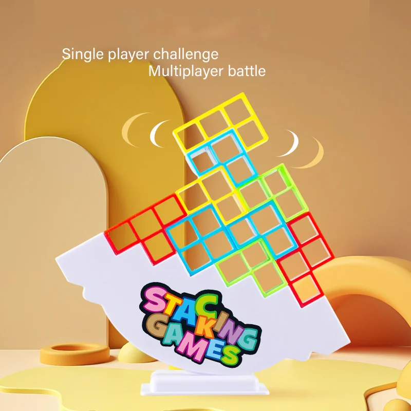 Stacking Blocks Tower Balance Game Stacking Building Blocks Puzzle Board Games Assembly Bricks Educational Toys Family Party Gam