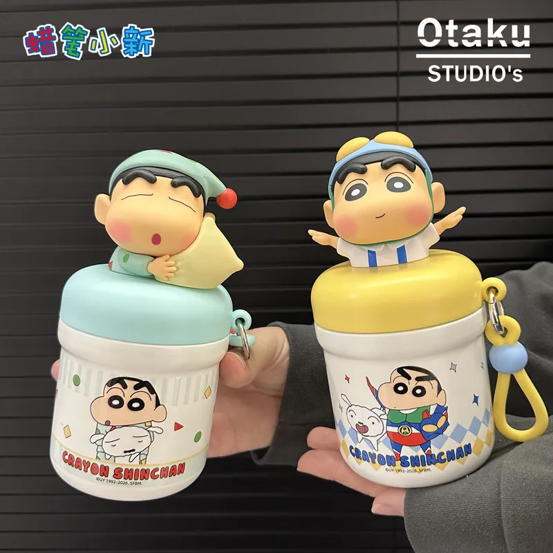 2026 New 330ml Insulated Water Cup Crayon-Shinchan Portable Mini Pocket Water Cup Vacuum Cup Action Kamen Anime Peripheral Gifts