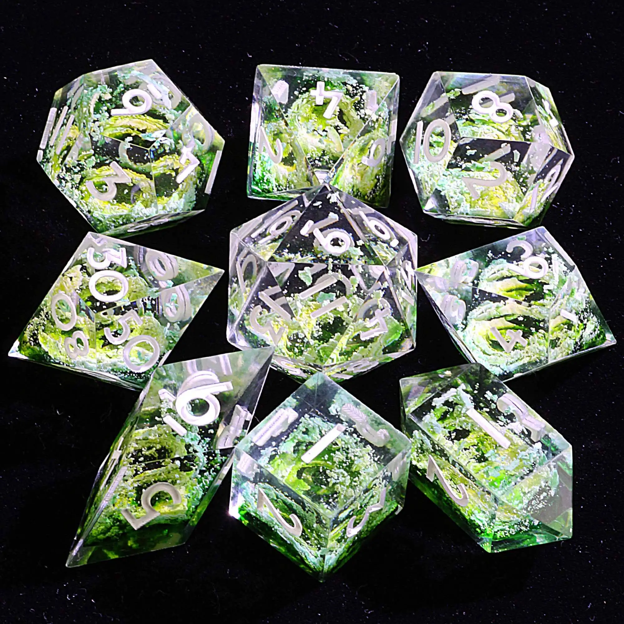 

9 Polyhedral Set of DnD Dice Meadow Whisper