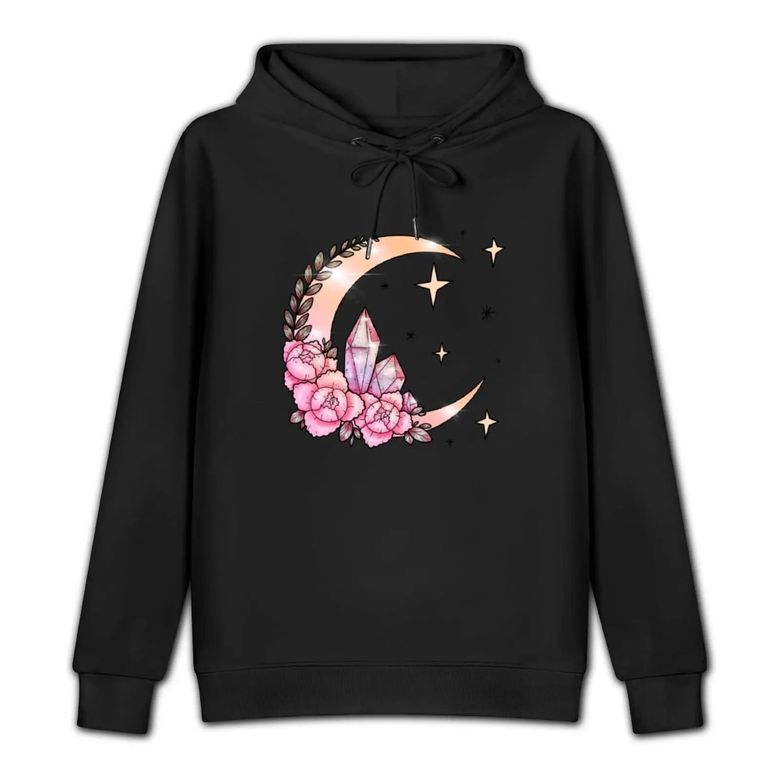 Moon +Crystals Pullover Hoodie aesthetic clothing men's hoodies