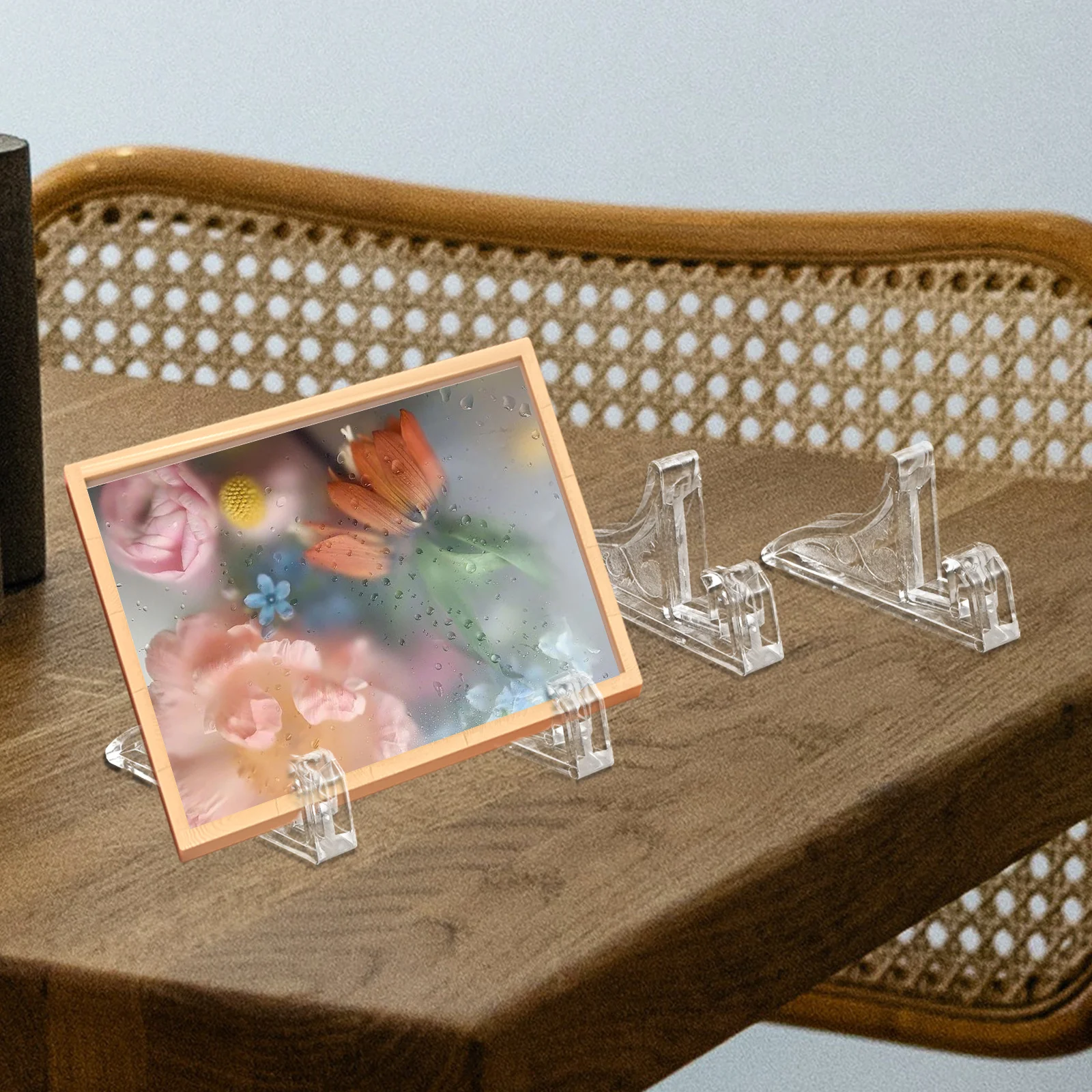 

10pcs Plastic Photo Frame Stand Holder For Pictures Certificate Artwork Phone Desktop Display Base Multi-Functional Tabletop