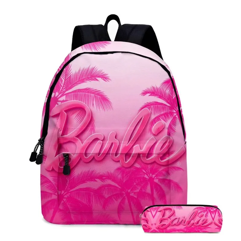 Cartoon Barbie Backpack Primary and Secondary School School Bag Pencil Case Two-piece Set Anime kawaii Cartoon Mochila