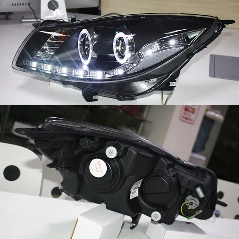 For Buick Verano Regal Opel Insignia LED Angel Eyes Headlight With Bi Xenon Projector Lens 2010 To 2012 Year