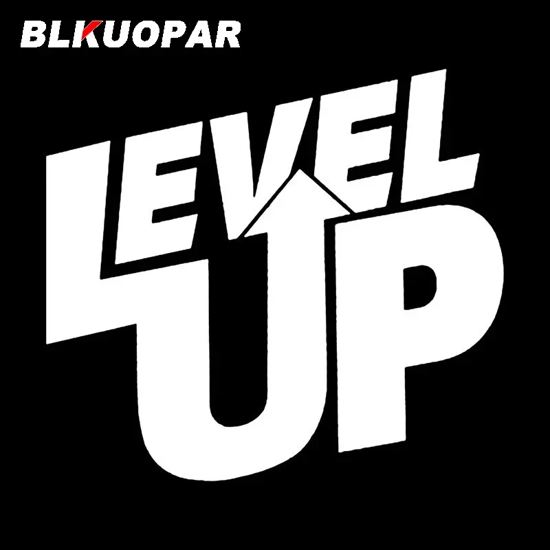 BLKUOPAR Level Up Silhouette Funny Car Stickers Vinyl Personality Creative Decal Scratch-Proof Sunscreen Refrigerator Car Goods