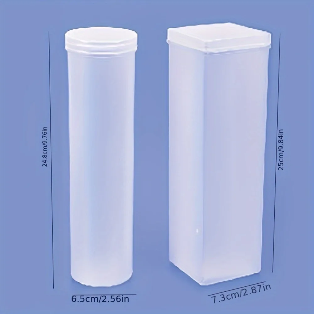 حاويات تخزين طعام محكمة الغلق قابلة للتكديس مع أغطية قابلة للطي - منظمات مخزن بلاستيكية شفافة، مستديرة موفرة للمساحة