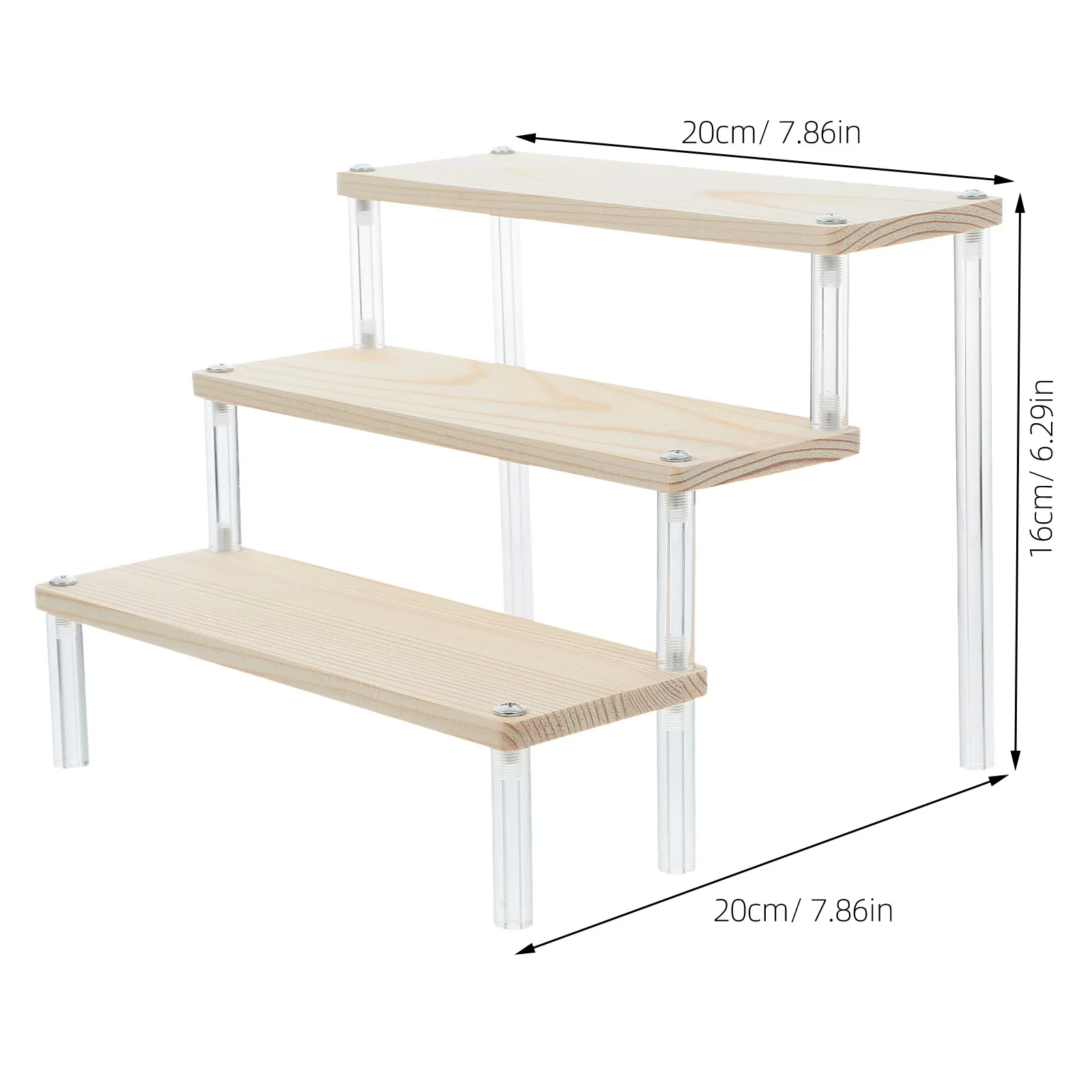 Acrylic Display Stand Tiered Structure for Perfume Jewelry Makeup Accessories Easy Visibility Strong Stability Dresser Vanity