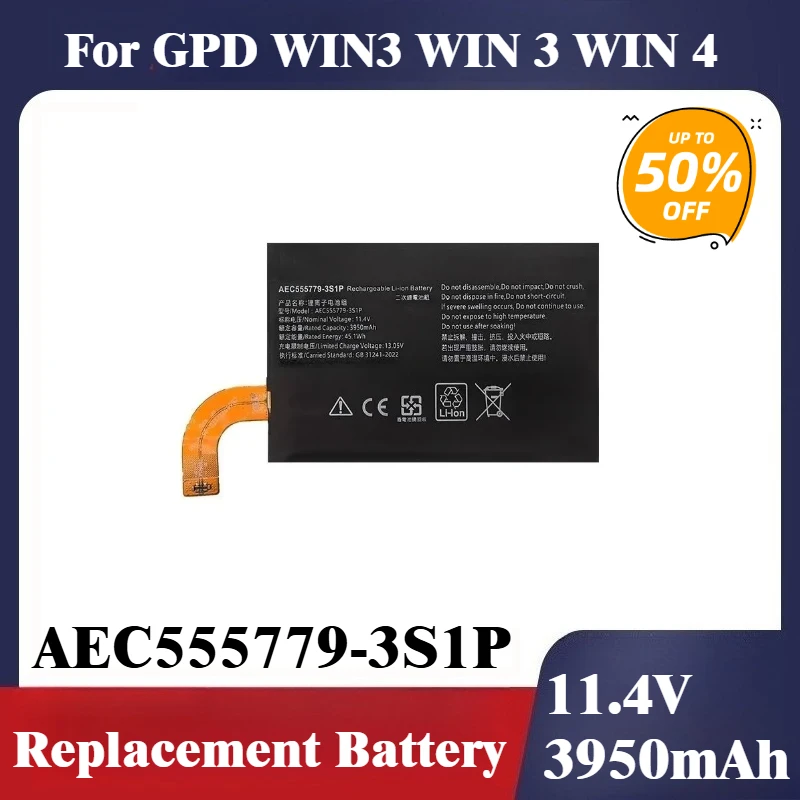 

New AEC555779-3S1P Battery 11.4V 3950mAh For GPD WIN3 WIN 3 WIN 4 Handheld Gaming Laptop 2023 year