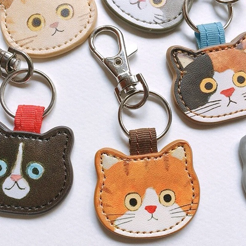 Cute Cartoon kreatywny skórzany brelok z kotem wisiorek moda Kawaii Kitten torba brelok plecak akcesoria dekoracyjne prezenty