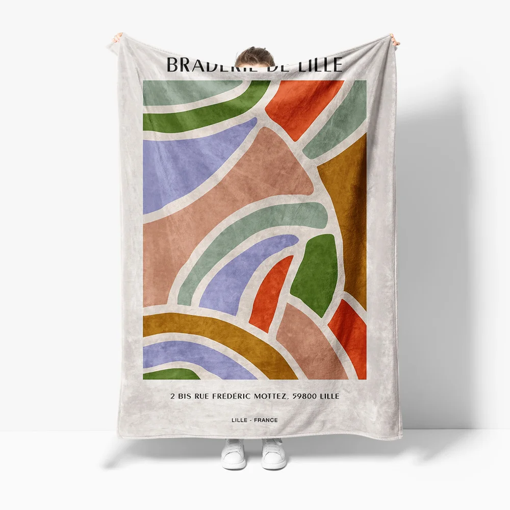 

Одеяло с абстрактным геометрическим принтом, чехол для дивана-кровати, декоративное покрывало для гостиной, спальни