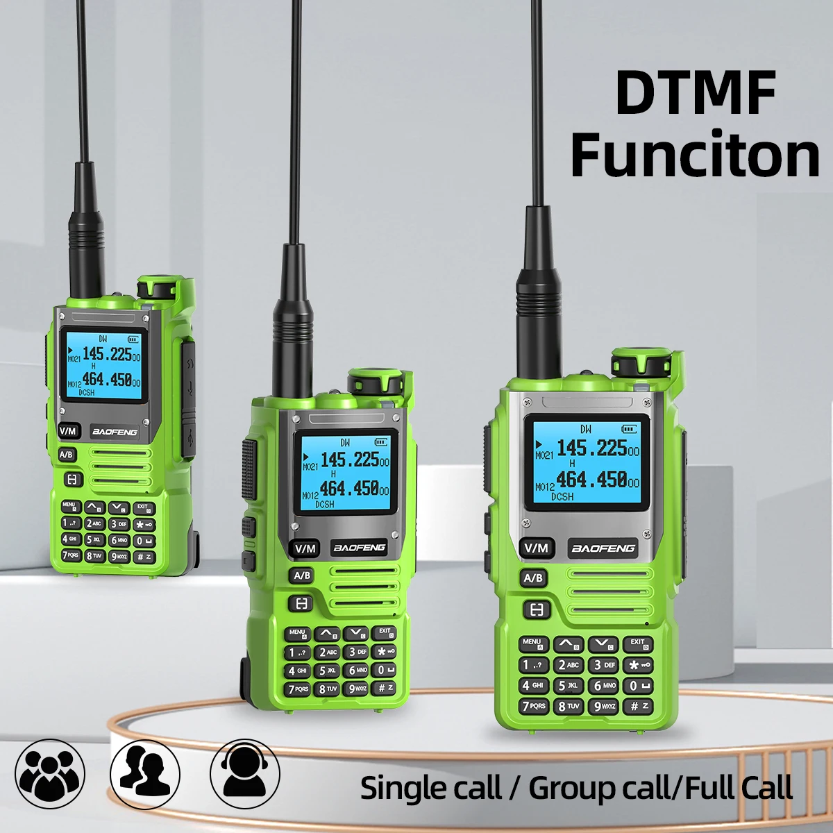 Baofeng UV-K61 워키토키 전문 UHF VHF 무선 복사 주파수 C타입 충전기, 999CH 풀 밴드 NOAA UV-5R 햄 라디오