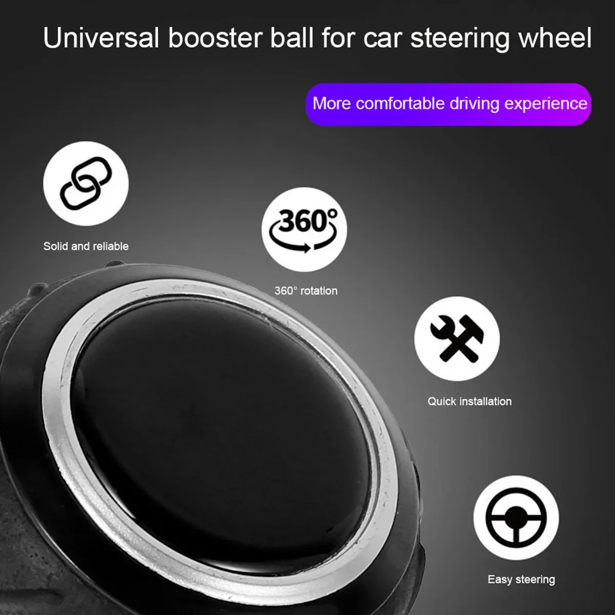 Steering Wheel Power Handle Spinner Knob Steering Wheel Fit for Cars Trucks Cars Auxiliary Booster Ball Universal Power Handle