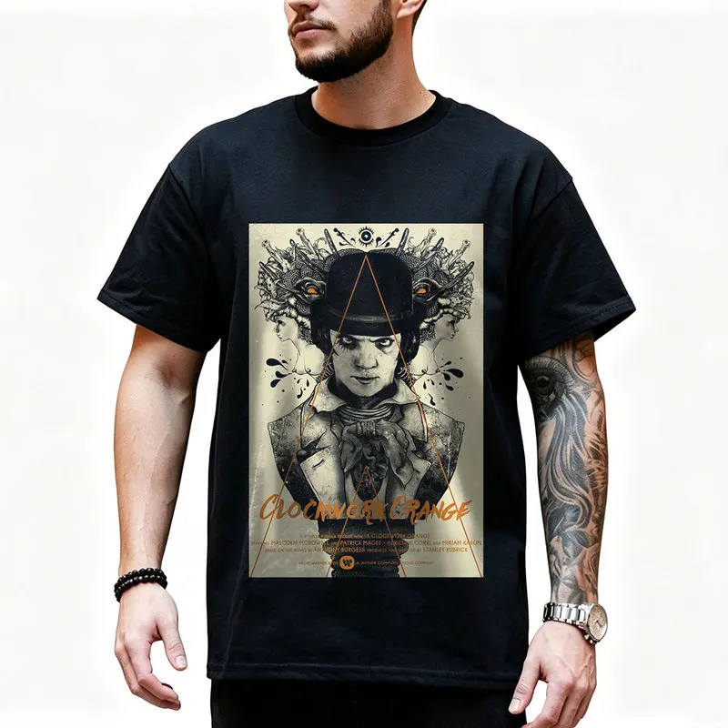 A Clockwork Orange Vintage 90s Graphic T‑Shirt 0907 Dystopian Movie Alex Droogs Print Short Sleeve Punk Gothic Streetwear Tees