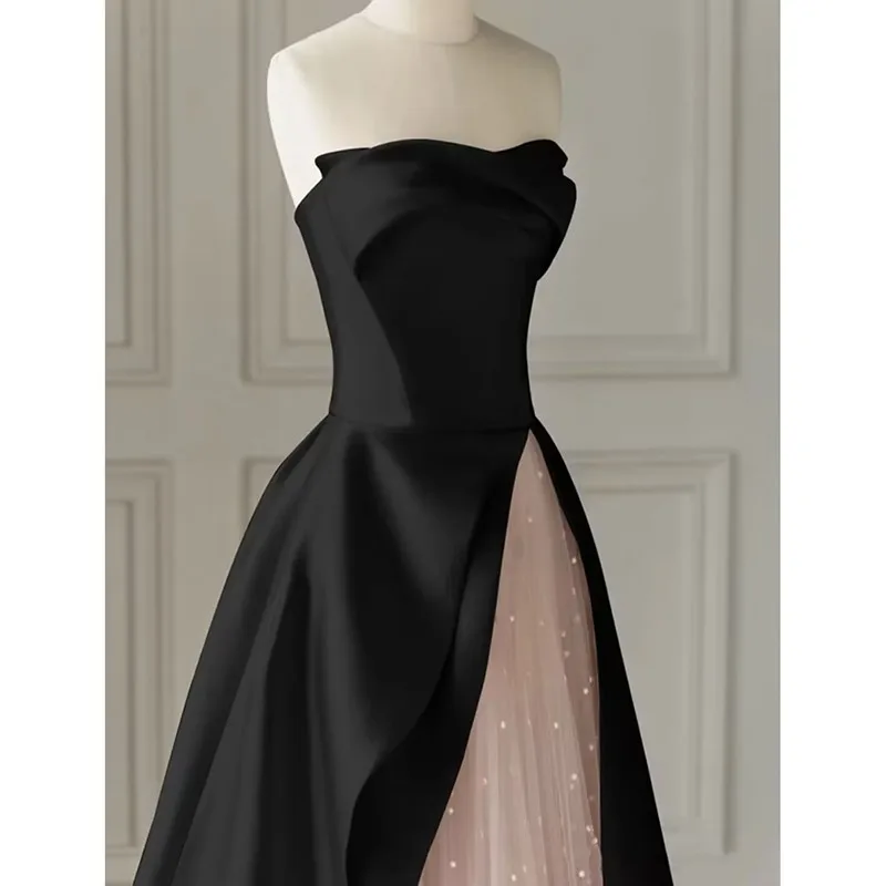 Robe d'hôte de fête d'anniversaire Mitzvah, haut noir, sens des minorités, luxe abordable