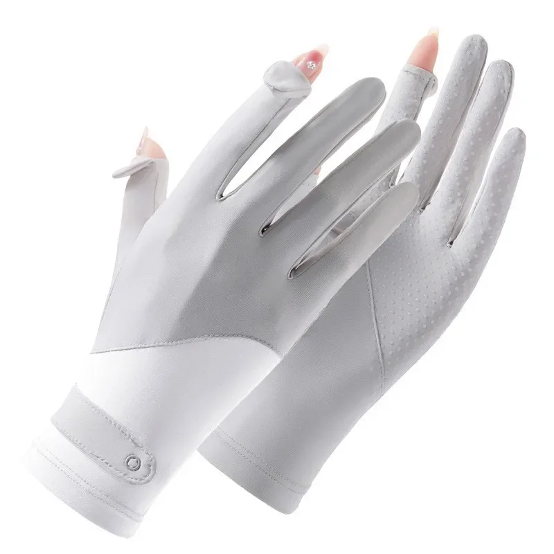 Lady Sunscreen Ice Silk Gloves Female Summer Sun Protection Gloves Fashion Cycling Driving Running Mittens Thin Anti-UV Gloves