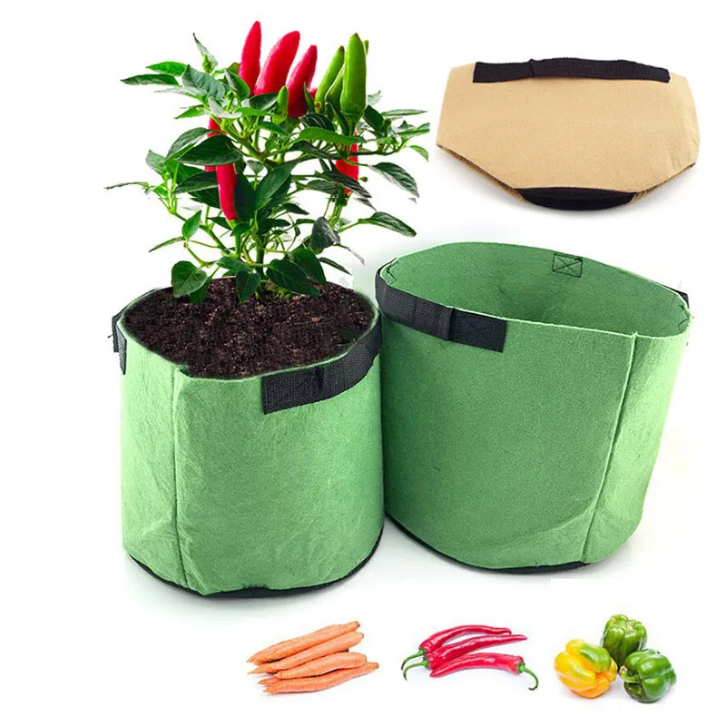 Bolsa de cultivo de plantas de 2/5/7 galones, macetas para vivero, bolsas para plantas de flores, jardineras para jardín, suministros de cultivo de patatas, herramientas B4