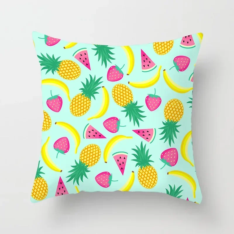 Summer Fruit Pattern Cushion Cover Home Living Room Bedroom Sofa Children's Room Decorative Pillow Cover 45*45cm