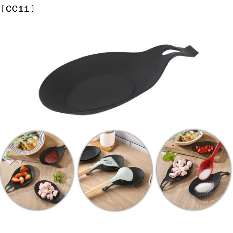 Spoon Rest, Silicone Heat-insulating Spoon Rest, Spatula Holder, Heat-resistant Cutlery Placemat Tray, Kitchen Tools〔CC11〕