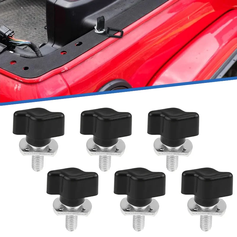 For Jeep Wrangler Hard Top Thumb Screw Set of 8/6 Quick Removal with Nuts Kit Fit for Jeep Wrangler YJ TJ JK JKU 1995 to 2016