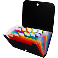 A6 7/13 Grids Mini Organ Bag Rainbow Inner Page Large Capacity File Folder Data Storage Organizer School Office Supplies