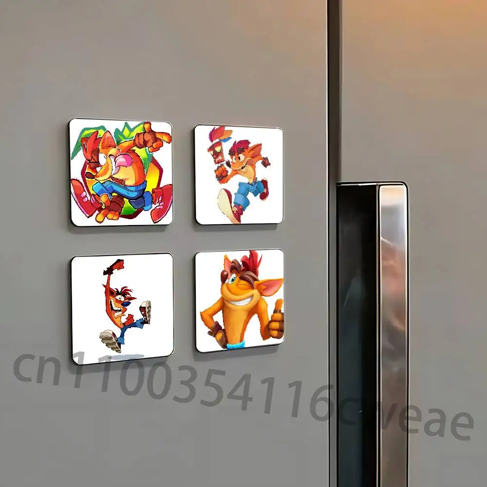 Cute C-Crash  Bandicoot Fridge Magnets Refrigerator Card Kitchen Metal Icebox Cabinet Magnetic Cards