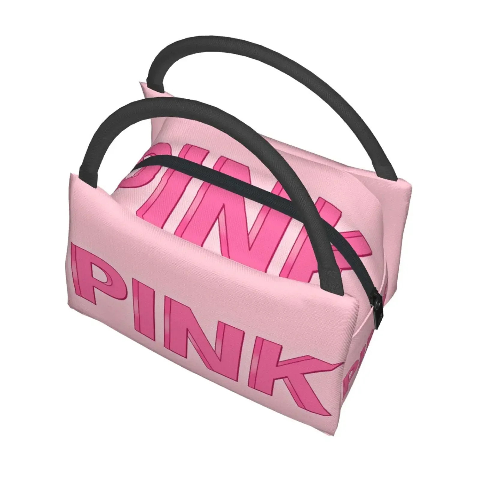 3D Print Pink Insulated Lunch Bag Food Bag Women Lunch Bag Picnic Office