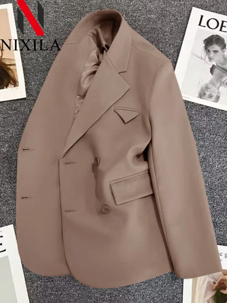 New Spring Autumn Blazer Woman 2024 Chic Elegant Woman Jacket Outerwears Blazers Office Lady Loose Coats Youthful Woman Clothes