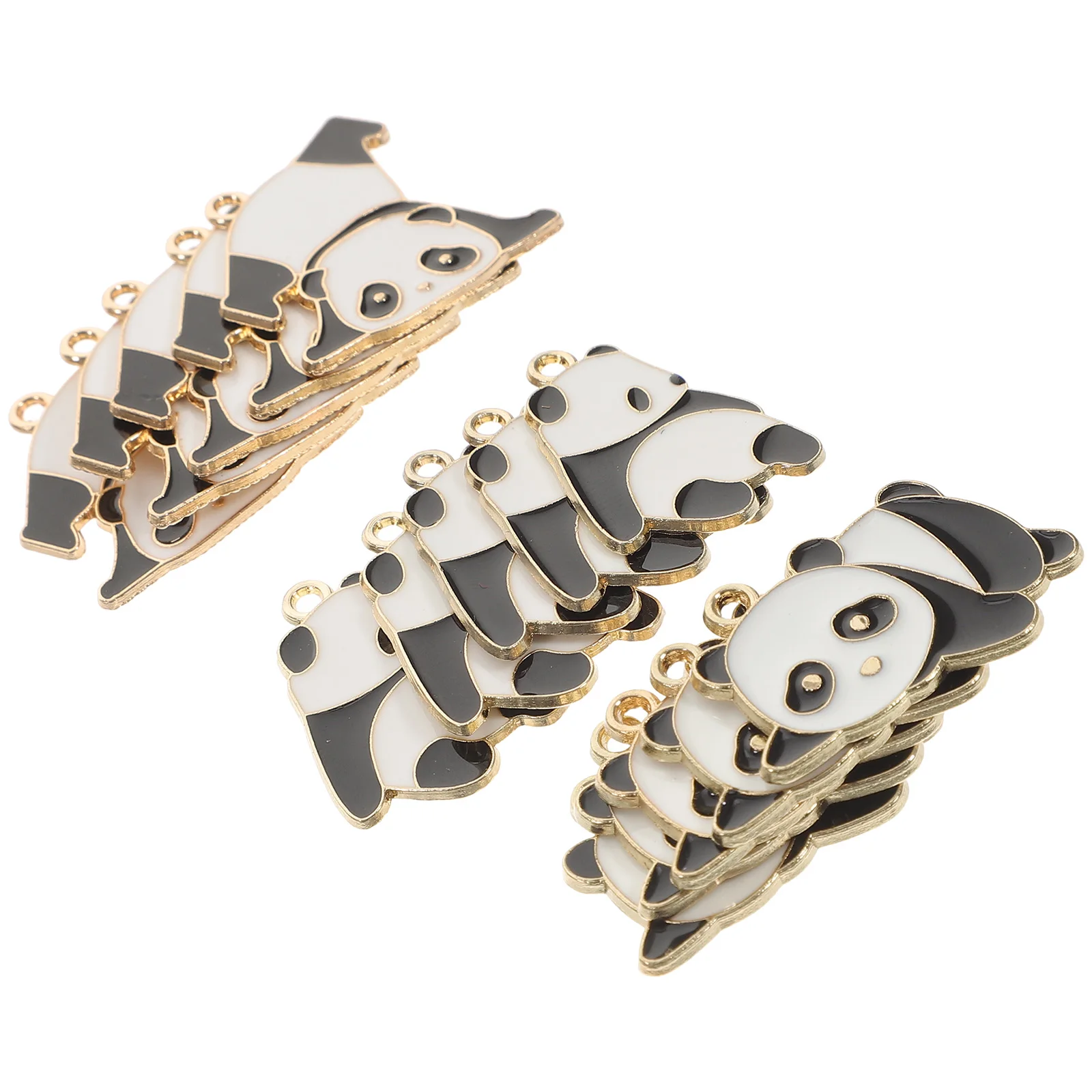 

15pcs Panda Shaped Necklace Pendants Bracelet Accessories Handmade Alloy Ornaments Multicolor DIY Charms Craft Decorations