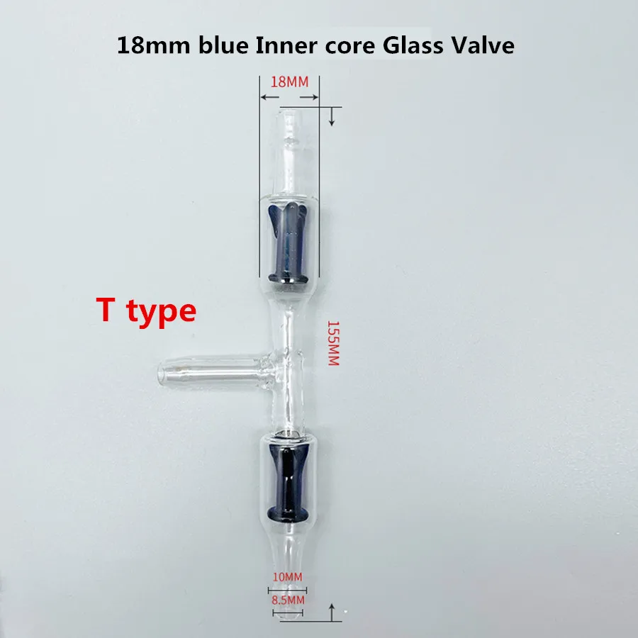 T Type Blue Core  Piston Glass Valve Magnetic Pump Filling Machine Accessories 18mm