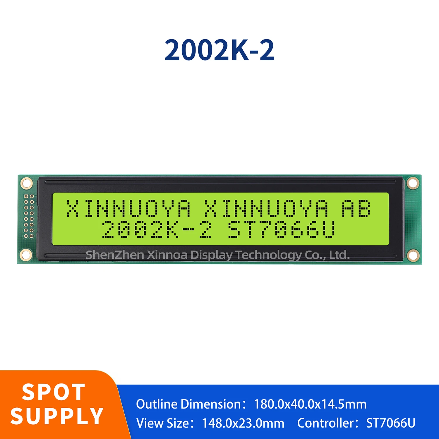 Large screen 180*40mm long strip type 2002 yellow green LCD screen LCD display module 2002 5/3.3V 20 × 2 Display module LCD2002