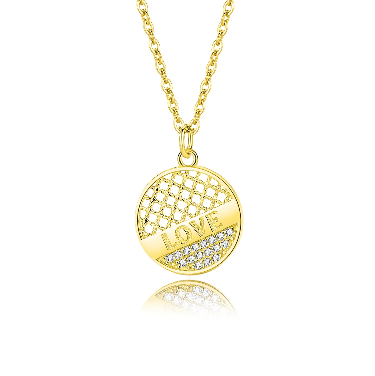 

S925 Silver Half Full Diamond Love Necklace for Women Small Luxury Circle Clavicle Chain Valentine's Day Gift